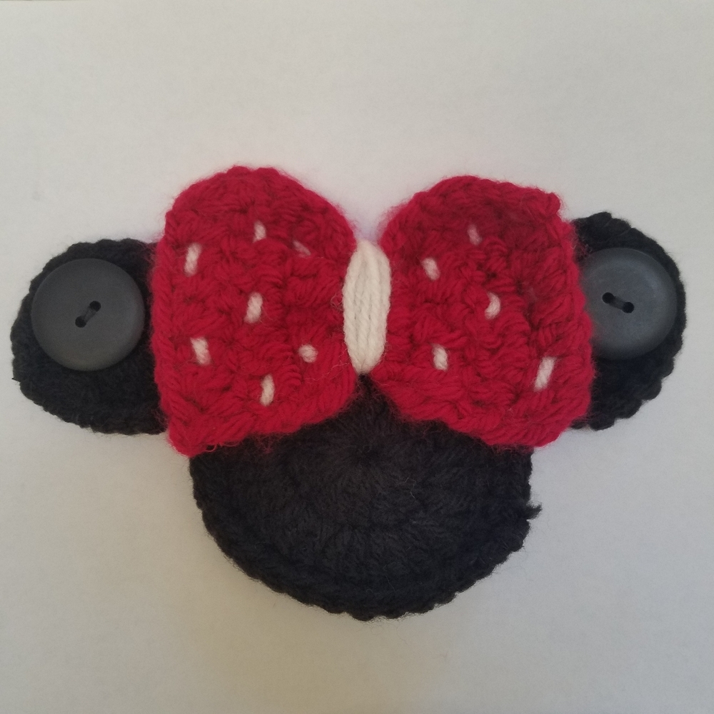 Crochet Minnie Mouse Ears & Bow Ear Saver